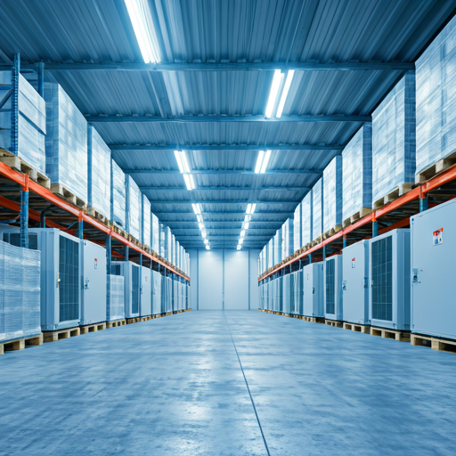 Modern cold storage with pallets